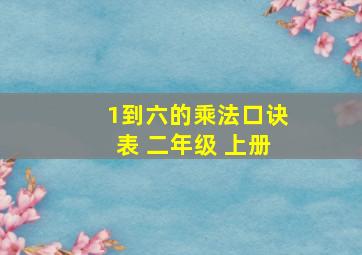 1到六的乘法口诀表 二年级 上册